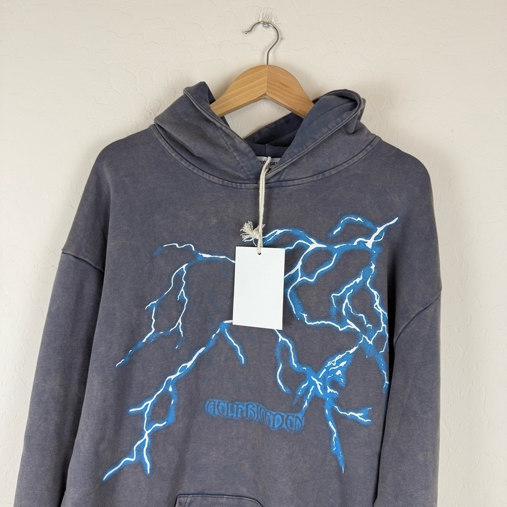 Aelfric Eden Washed Lightning Print Hoodie - Picture 5 of 9